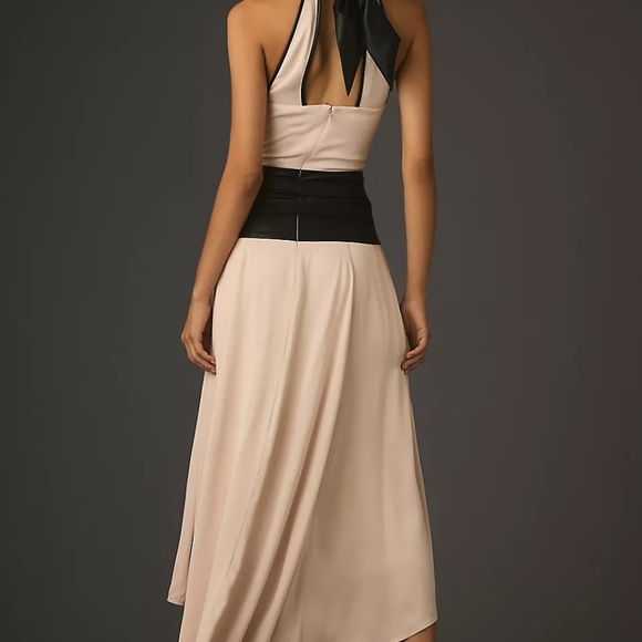 Anthropologie Maeve Draped Tie-Neck Midi Dress - Picture 3 of 13